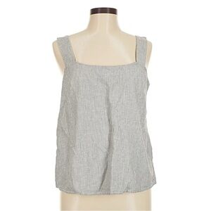 J. Crew Striped Gray Women's Linen-Blend Tank